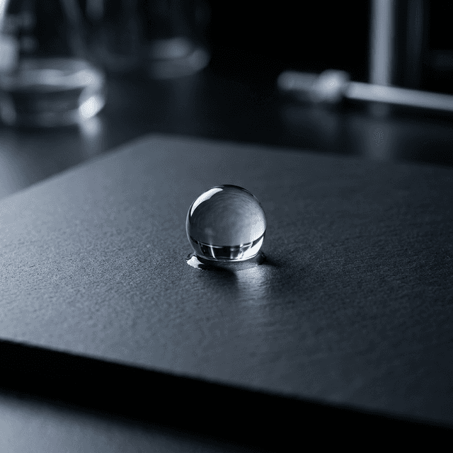 Squalane texture: weightless oil drop instantly absorbing