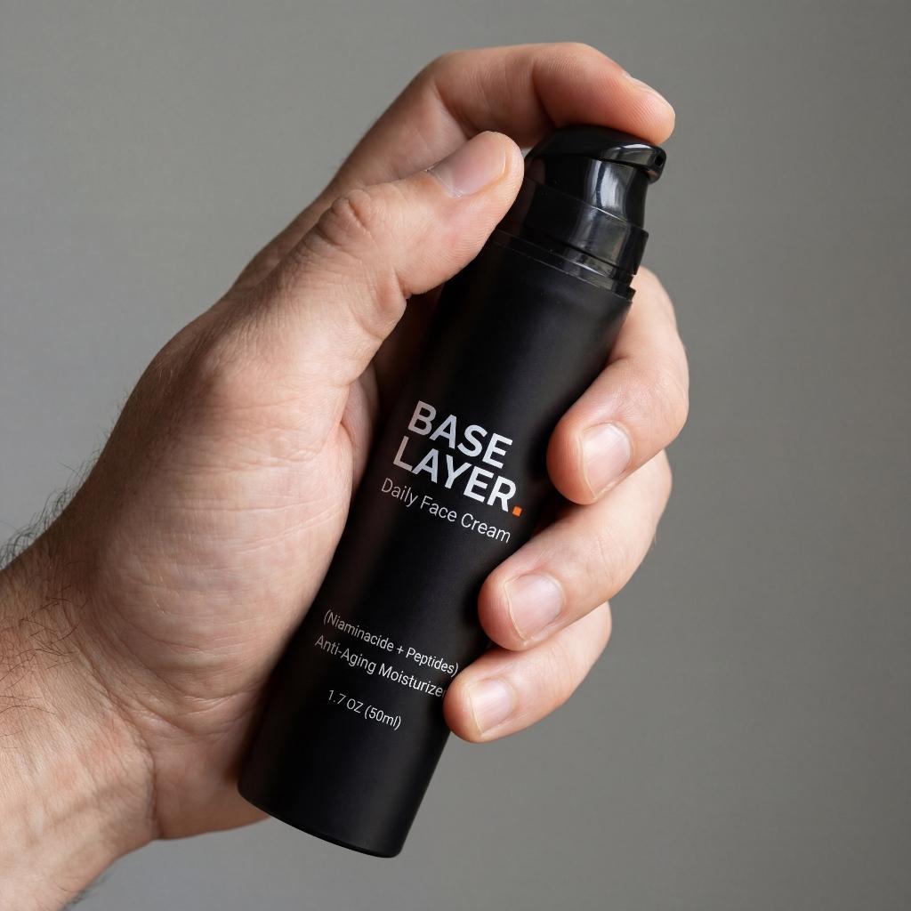 Base Layer Product in-hand showing scale